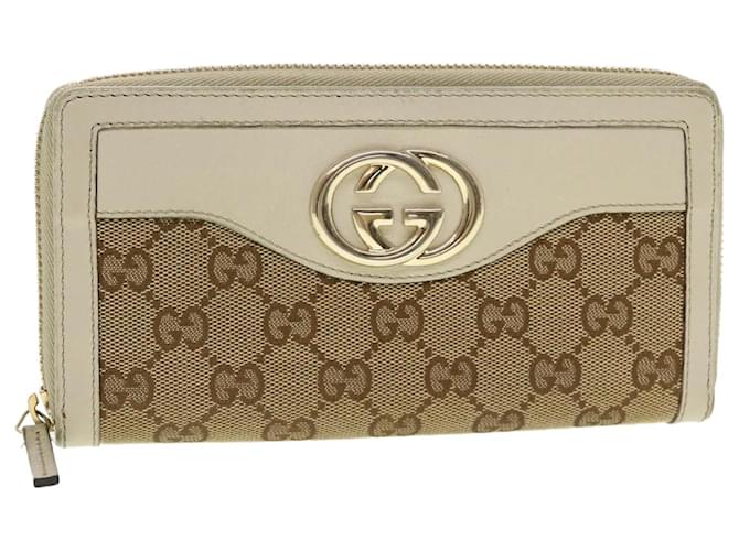 GUCCI GG Canvas Long Wallet Beige White 308012 auth 43741 Cloth  ref.945834