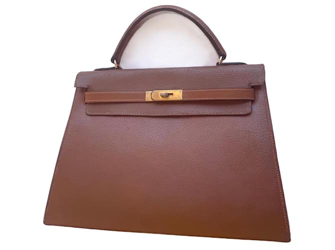 Hermès hermes kelly 32 Brown Leather  ref.945857