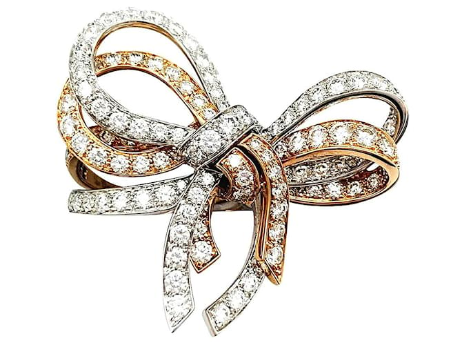 Autre Marque Van Cleef & Arpels ring, "lined Knot", WHITE GOLD, Pink gold, diamants. Diamond  ref.945884