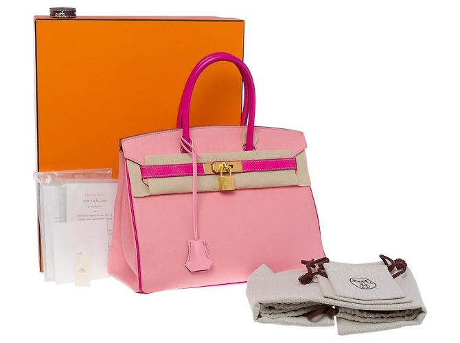 Hermès Bolsa Hermes Birkin 30 em Couro Rosa - 101220