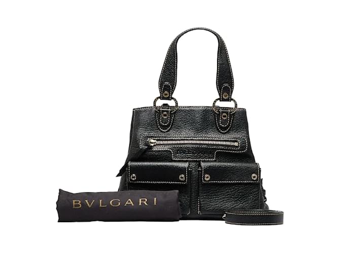 Bulgari Leather Handbag Black  ref.945973