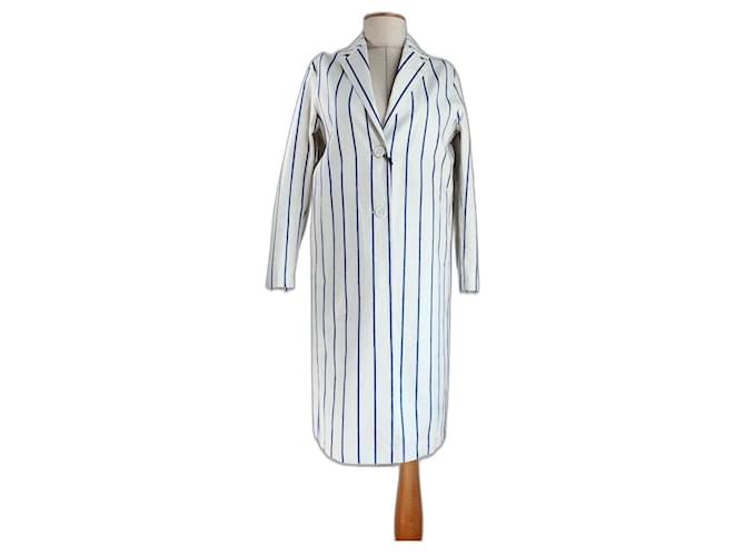Mackintosh Manteaux, Vêtements d'extérieur Lin Blanc Bleu  ref.946022