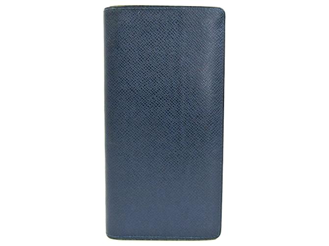 Louis Vuitton Portefeuille Brazza Navy blue Leather  ref.946073