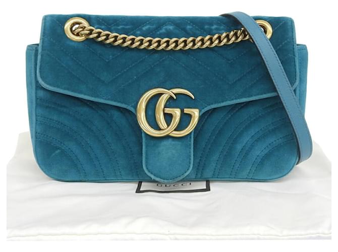 Marmont gucci Suede Turquoise  ref.946414