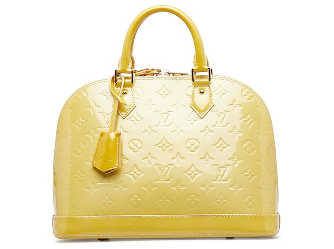 Louis Vuitton Yellow Monogram Vernis Alma PM Leather Patent leather  ref.946511 - Joli Closet