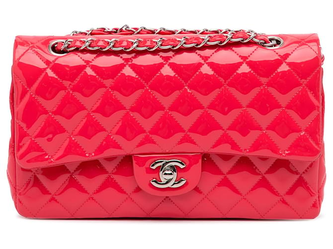 Red Quilted Lambskin Classic Double Flap Medium