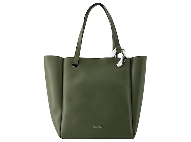 JW Anderson Chain Tote - J.W.Anderson - Leather - Khaki Green Pony-style calfskin  ref.946577
