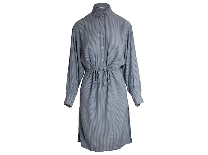 IRO Striped Shirt Dress in Blue Modal Cellulose fibre  ref.946582