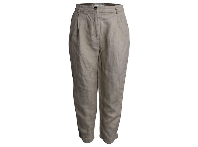Marc by Marc Jacobs Calça Co Relaxed Fit em linho bege