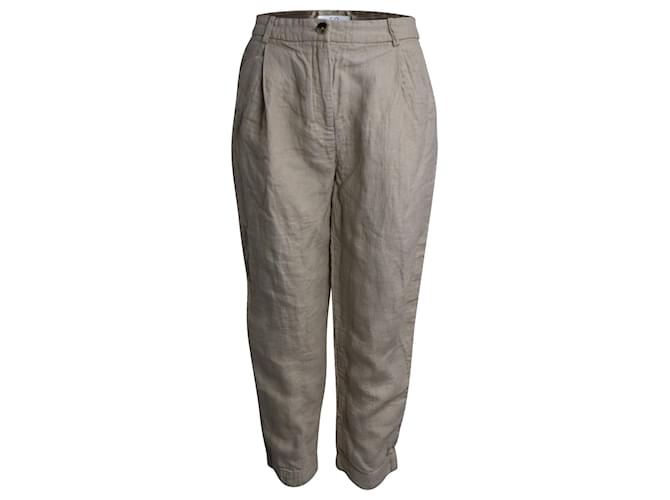 Marc by Marc Jacobs Pantaloni Co Relaxed Fit in Lino Beige Biancheria  ref.946687