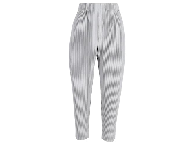 Issey Miyake Pleated Loose Fit Trousers in Grey Polyester  ref.946688