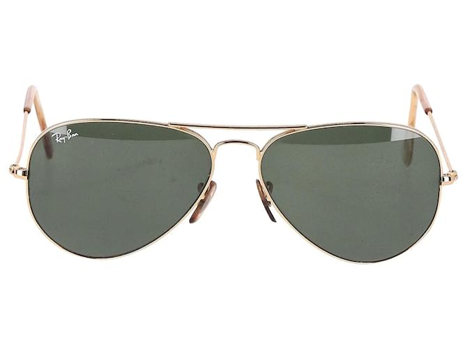 Ray-Ban Ray Ban Aviator Sunglasses in Gold Metal Golden  ref.946731