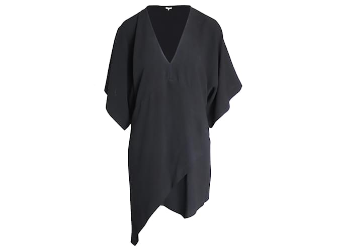 IRO V-Neck Asymmetrical Dress in Black Acetate Cellulose fibre  ref.946796