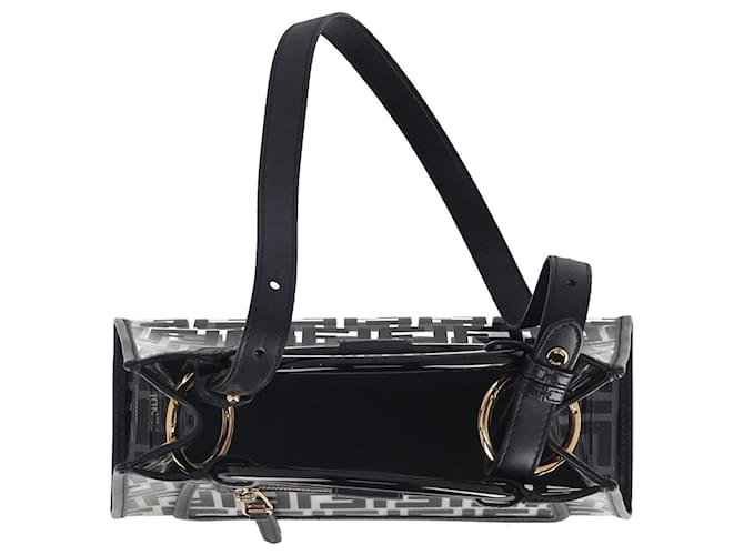 Fendi Small Runaway Shopper Tote in Black and Transparent Vinyl and Leather  ref.946815