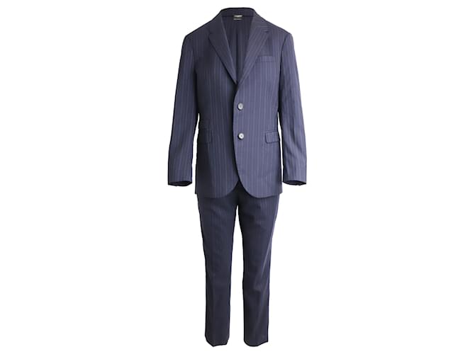 Neil Barrett Pin Stripe Blazer and Trouser Set in Blue Wool  ref.946849