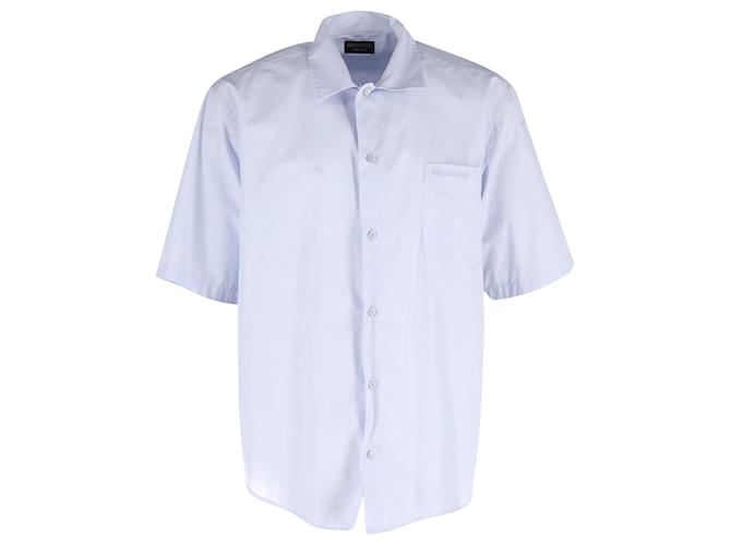 Everyday Balenciaga Kurzarmhemd aus bläulich-weißem Polyester Blau  ref.946855
