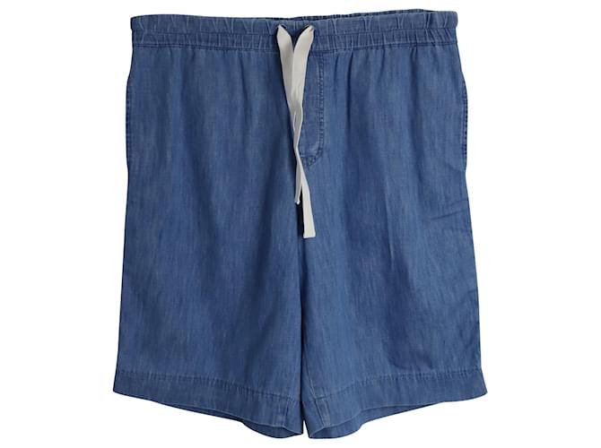 Gucci Web Bermuda Drawstring Shorts in Blue Cotton  ref.946908