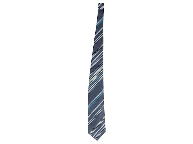Cravate Kenzo Stripe en Soie Bleue  ref.946913