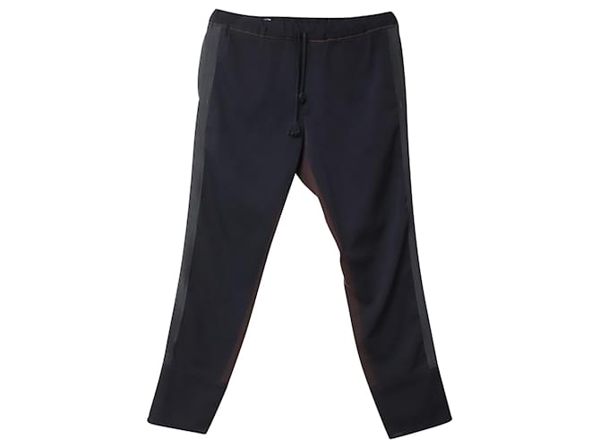 Dries Van Noten Pantalon Color Block en Coton-laine Multicolore  ref.946947