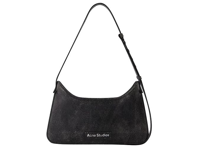 Platt Mini Crackle Hobo Bag - Acne Studios - Leather - Black