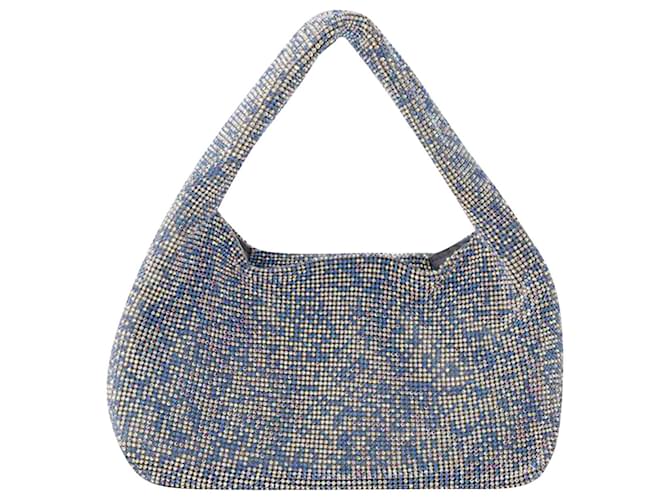 Donna Karan Mini bolsa de axila de malha de cristal - Kara - poliéster - pixel azul  ref.947003