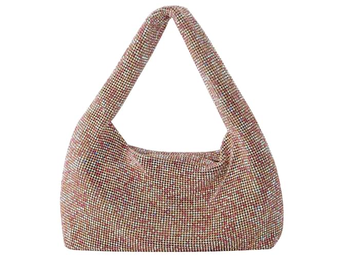Donna Karan Mini Crystal Mesh Armpit Bag - Kara - Polyester - Pink Pixel  ref.947004