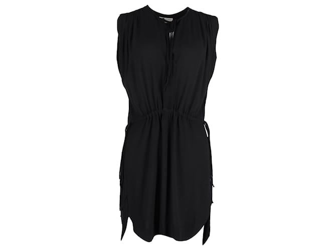 Isabel Marant Mini robe sans manches à cordon de serrage en coton noir  ref.947039
