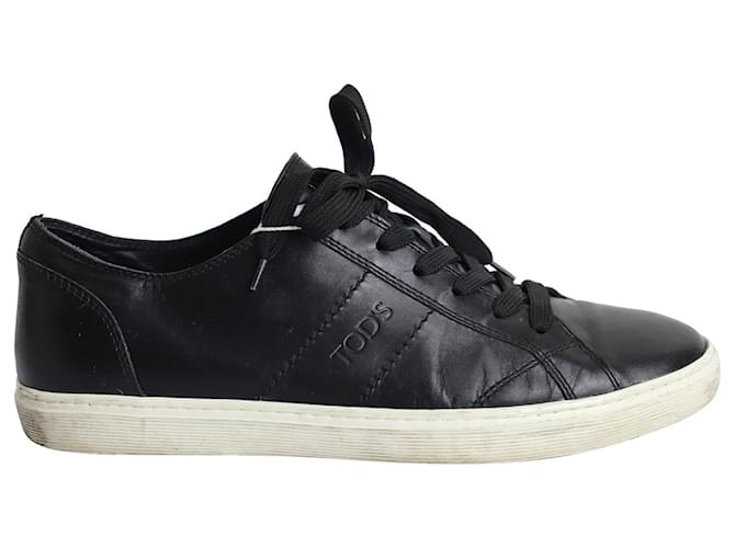 Tod's Low-Top-Sneakers aus schwarzem Leder  ref.947053