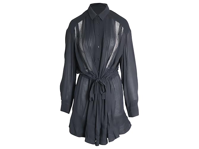 Mini abito IRO con dettagli trasparenti in rayon nero Raggio Fibra di cellulosa  ref.947142
