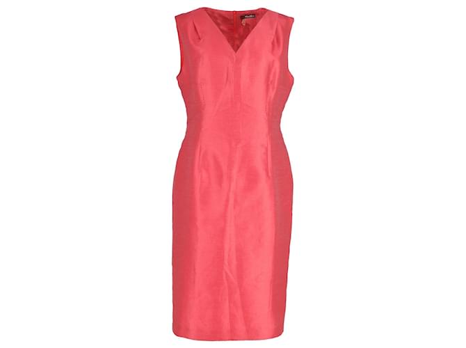 Max Mara Sleeveless Sheath Dress in Red Polyester  ref.947164
