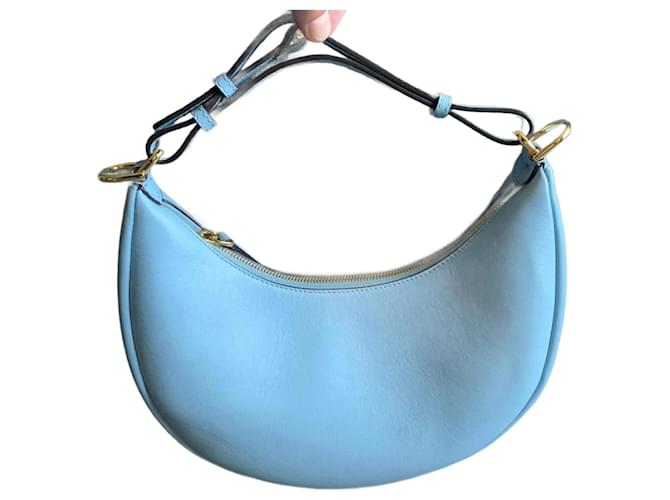 Fendigraphy hobo bag Light blue Leather  ref.947313