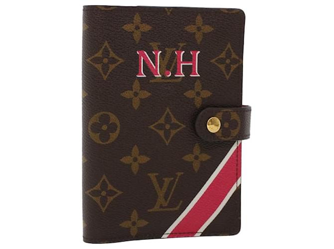 LOUIS VUITTON Agenda PM Day Planner Cover My LV Red White R20005 LV Auth 43837 Monogram Cloth  ref.947352
