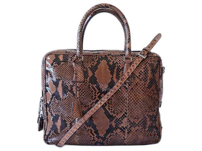Prada python crossbody bag Brown Beige Exotic leather  ref.947452