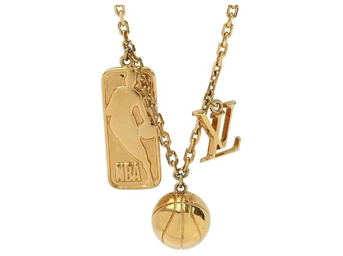 Collar Louis Vuitton x NBA Dorado Chapado en oro  ref.947566