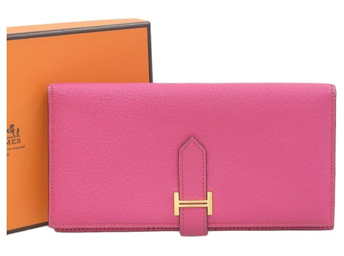 Hermès Béarn Pink Leather  ref.947619