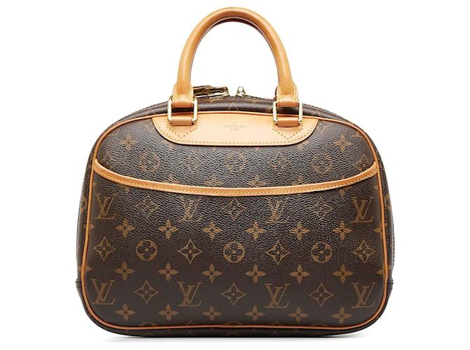 LOUIS VUITTON Trouville PM Monogram Canvas Satchel Bag Brown