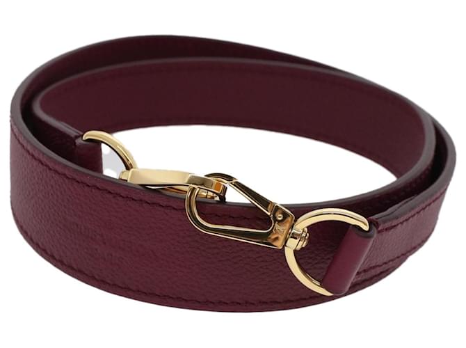 LOUIS VUITTON Shoulder Strap Leather 34.3"" Wine Red LV Auth 42975  ref.948061