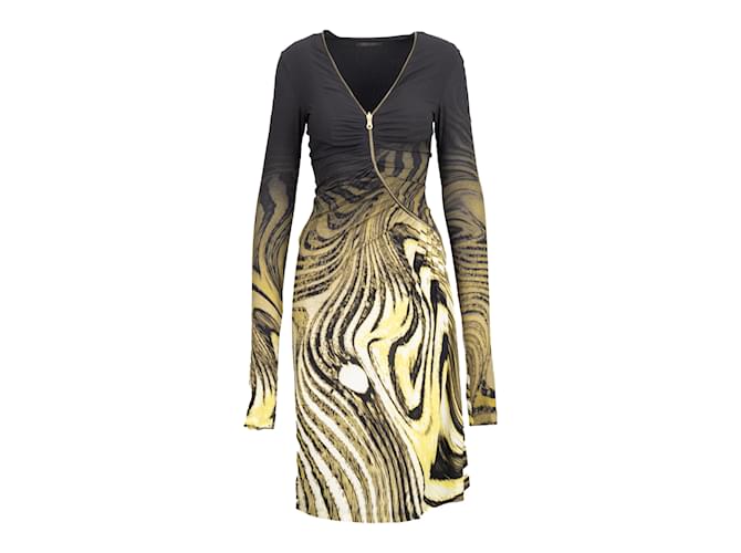 Roberto Cavalli Animalier Print Dress with Front Zipper Multiple colors  ref.948125