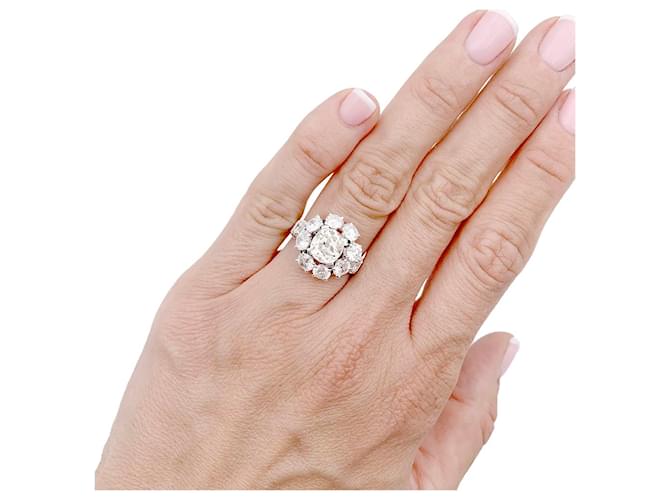 inconnue anel de diamante margarida, Platina.  ref.948167