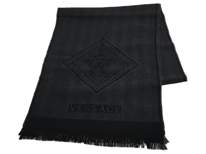 **Estola de lana negra de Gianni Versace Negro  ref.948215