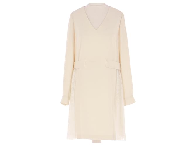Claudie Pierlot robe Cream Polyester  ref.948821