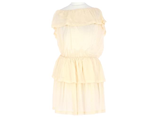 Ba&Sh Light dress Cream Viscose  ref.948823