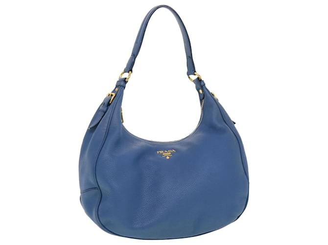 PRADA Shoulder Bag Leather Blue Auth 43757  ref.948909