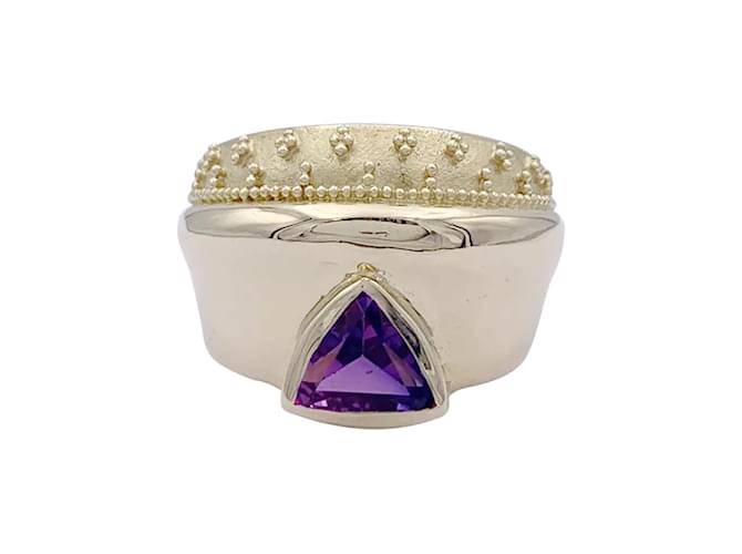 inconnue Yellow gold ring, amethyst. White gold  ref.948935