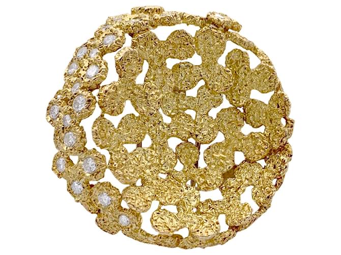 Fred brooch, yellow gold, diamants. White gold  ref.948937