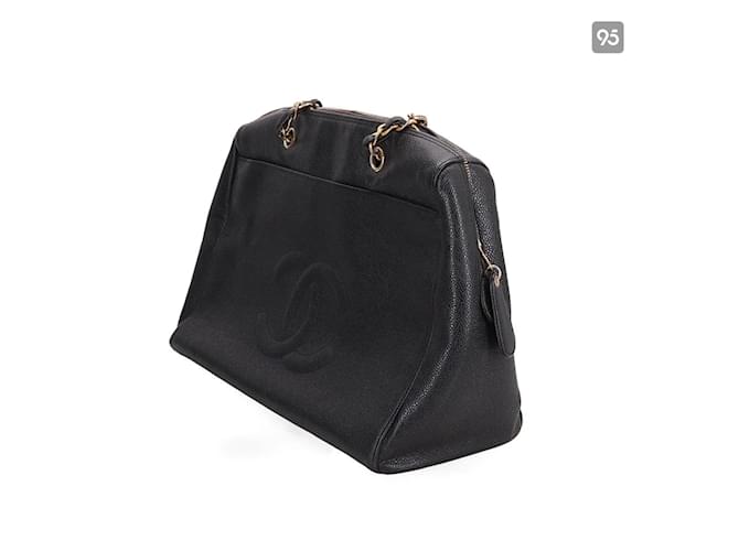 Chanel Caviar Chain Shoulder Bag Black Leather ref.949238 - Joli