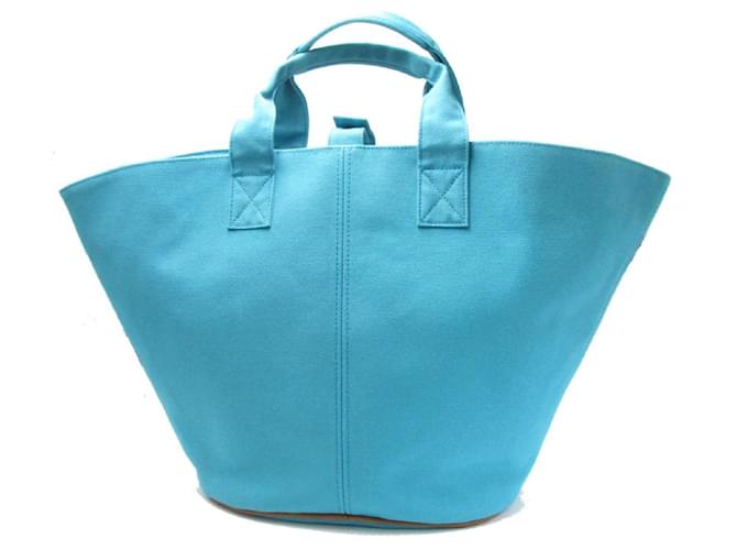 Hermès Hermes-Tasche Blau Leinwand  ref.949251