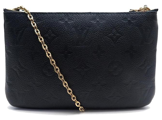 Pochette Double Zip en cuir monogram empreinte - Louis Vuitton