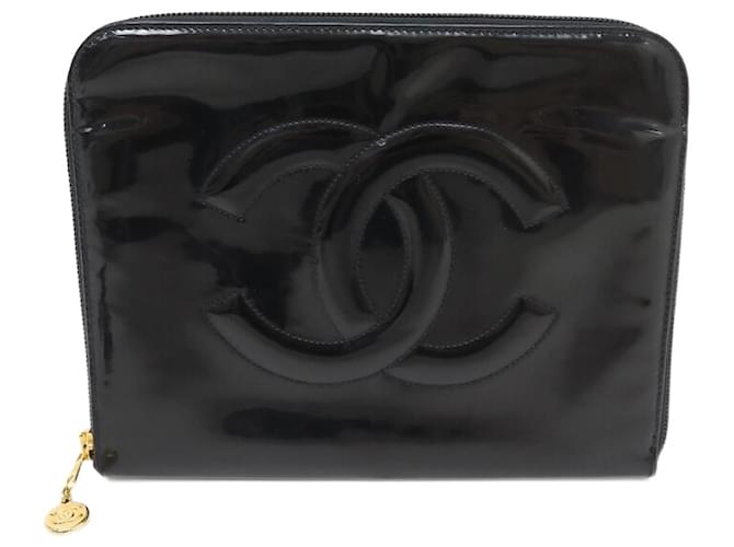 Chanel Classic Flap Patent Black Frame Clutch For Sale at 1stDibs