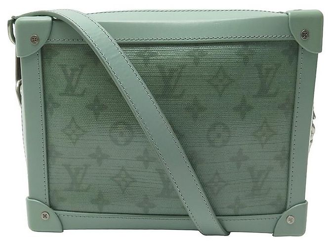 NUOVA LOUIS VUITTON SOFT TRUNK BORSA A SPALLA IN TELA E PELLE CON MONOGRAMMA Blu